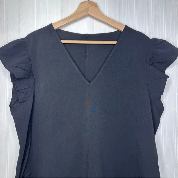 Black flutter sleeve shift style dress NWT! Size XL - Picture 4 of 8